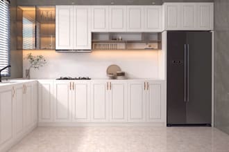do kitchen interior design, 3d model and render of kitchen design
