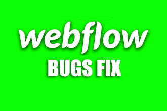 do bugs fixing on webflow, fix layout issues, responsiveness