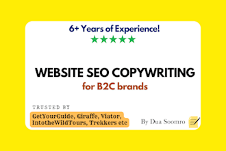 be your b2c brand copywriter, SEO website content writer