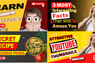 design viral clickbait youtube thumbnail channel art logo within 2 hrs
