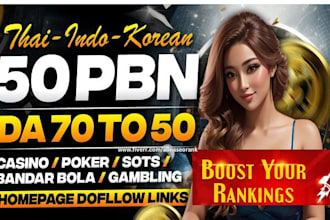 do 3000 high da dofollow SEO backlinks for indo thai korean slot poker sites