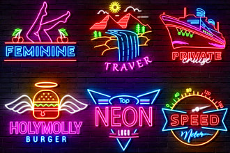 design 4 neon logo or neon sign in just 4 hours