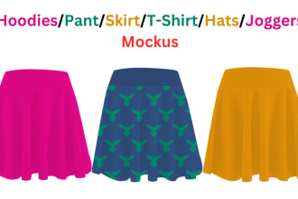 make mockups of hoodies t shirt golf pants gloves sweatshirt skirts and more