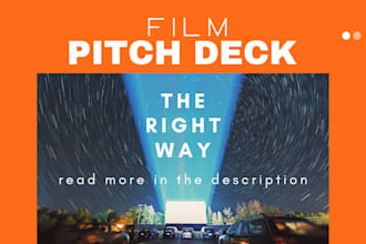 design pitch deck or pitch bible for film and TV shows