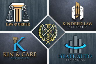 do law financial attorney advocate legal logo design