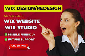 design or redesign wix studio website, wix ecommerce store, wix landing page