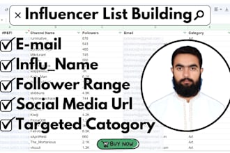 find best twitch, youtube, instagram influencer email leads list for marketing