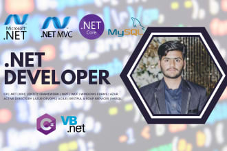 develop, fix bugs in asp dot net, dot net core mvc web application