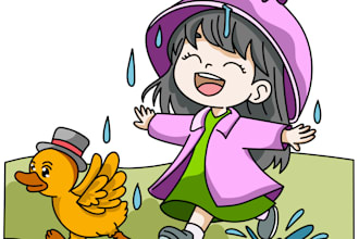 draw children illustration for book