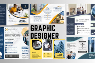 design trifold, bifold brochure, leaflet, postcard, flyer, business and pamphlet