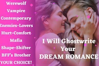 ghostwrite your romance book for amazon and other markets