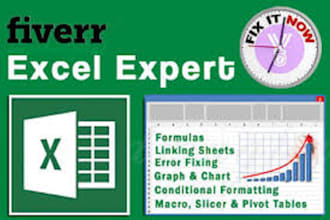 create and fix microsoft excel formulas and dashboard