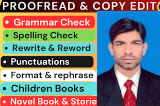 copyedit and proofread novel, short story, children books
