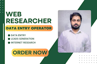 be web researcher, data entry operator and email list building in excel