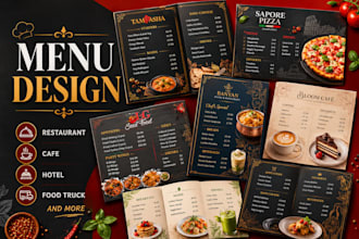 design restaurant menu, food menu, digital menu board, and canva menu