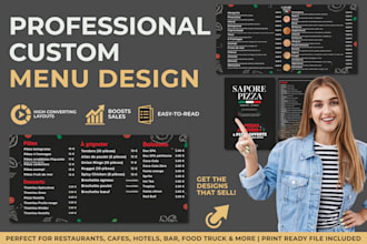 design custom restaurant menu, food flyer, canva menu, digital menu