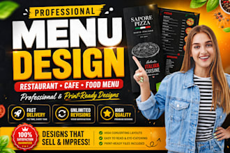 modern restaurant menu and food menu, digital menu board, canva menu
