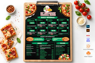 design restaurant menu, food truck menu, digital menu board, and canva menu