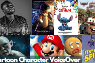 be a professional cartoon voice over and character voice actor