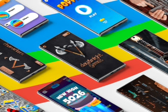 design game feature graphics, screenshots, icons and banners