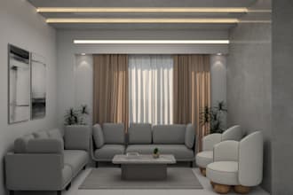 do interior design, 3d modelling and realistic 3d rendering
