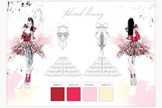 create fashion technical drawings and tech pack designs
