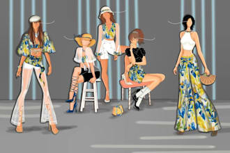 create digital fashion sketch or portrait