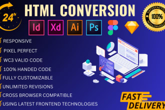 convert psd,figma to html,tailwind css,responsive bootstrap