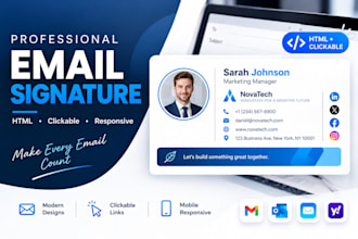 do clickable HTML email signature for gmail, outlook and apple mail