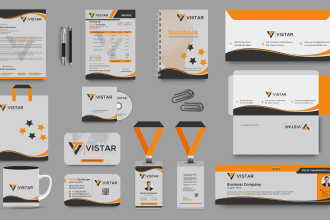 design creative business card letterhead and all stationery items
