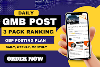 do 30 gmb post and gbp post with geotag images for 3 pack