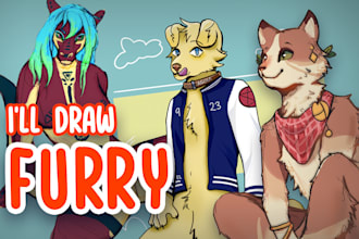 draw a furry character, anthro and oc