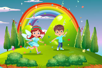 design children book illustration and cover children story book for kdp