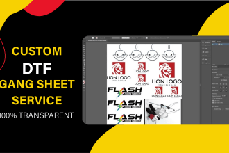 make ready to print custom gang sheet for dtf in 1 to 4 hour