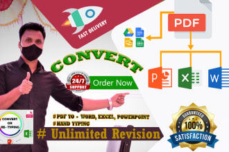 convert PDF to word or excel or powerpoint