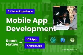 be your expert react native developer building and fixing mobile appss