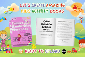 create a kids coloring book cover and interior design for a children activity