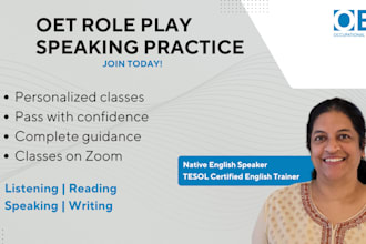 help you with oet speaking roleplays and conversational english