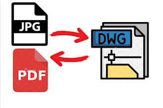 sketch to cad file , convert pdf to cad file and jpg to cad