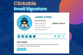 design a clickable HTML email signature