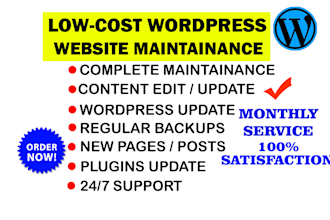do wordpress website maintenance, help, and support