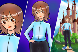 draw anime character illustration or fan art