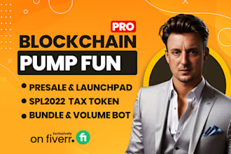 fork pump fun, ai website, token presale launchpad, bundle volume bot on solana