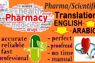 translate pharma and scientific files from english to arabic and vice versa
