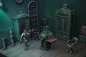 design miniature terrain, basing bits, dollhouse furniture, etc