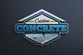 design concrete, slab, construction and builder logo