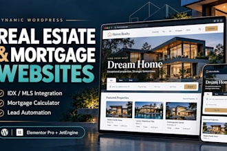 build a wordpress dynamic real estate website and mortgage website with mls idx