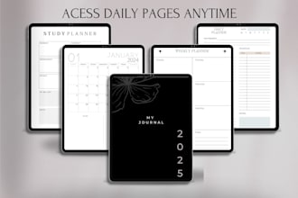 create a digital or printable planner and journal templates