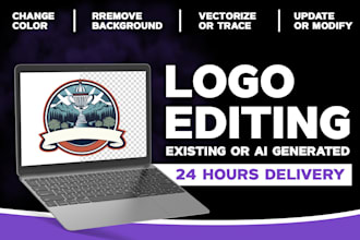 edit update modify redesign recolor recreate redo trace fix existing or ai logo