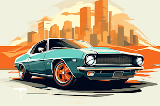 draw vector portrait of your car
